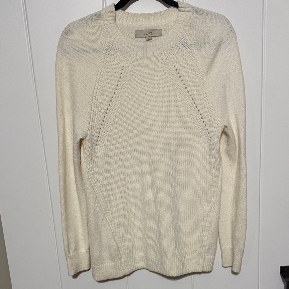 LOFT Women's Ivory Knit Sweater